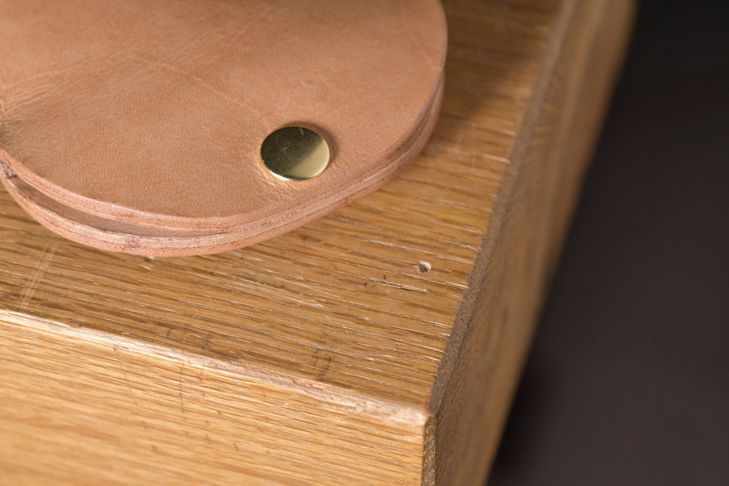 Minimal single pocket cash wallet with brass snap closure and pop open mechanism, natural veg tan leather, hand made (snap)