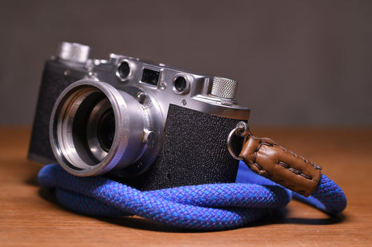 Climbing Rope Camera Strap - Blue