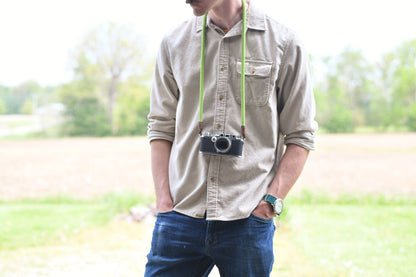 Climbing Rope Camera Strap - Bright Green