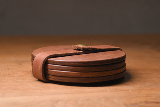 Leather Coaster - Brown